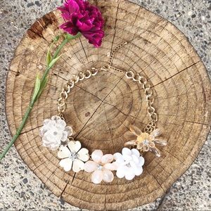 Beaded statement flower necklace